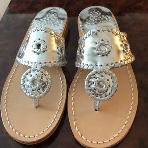 Jack Rogers silver sandals
